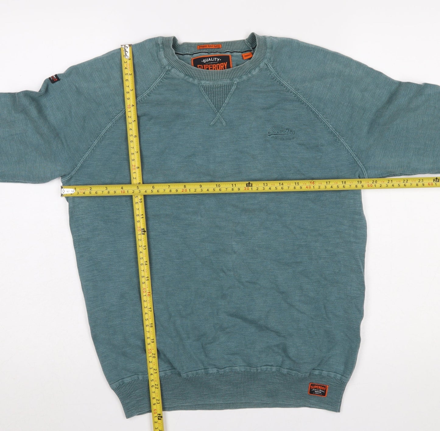 Superdry Men’s Green Cotton Crew Neck Pullover Sweatshirt M