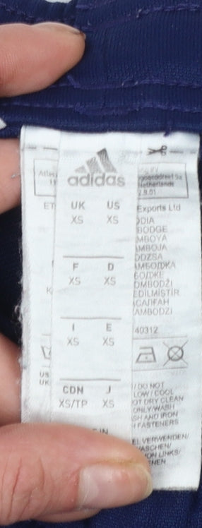 Adidas Men's Blue XS Slim Fit Jogger Trousers with Stripes