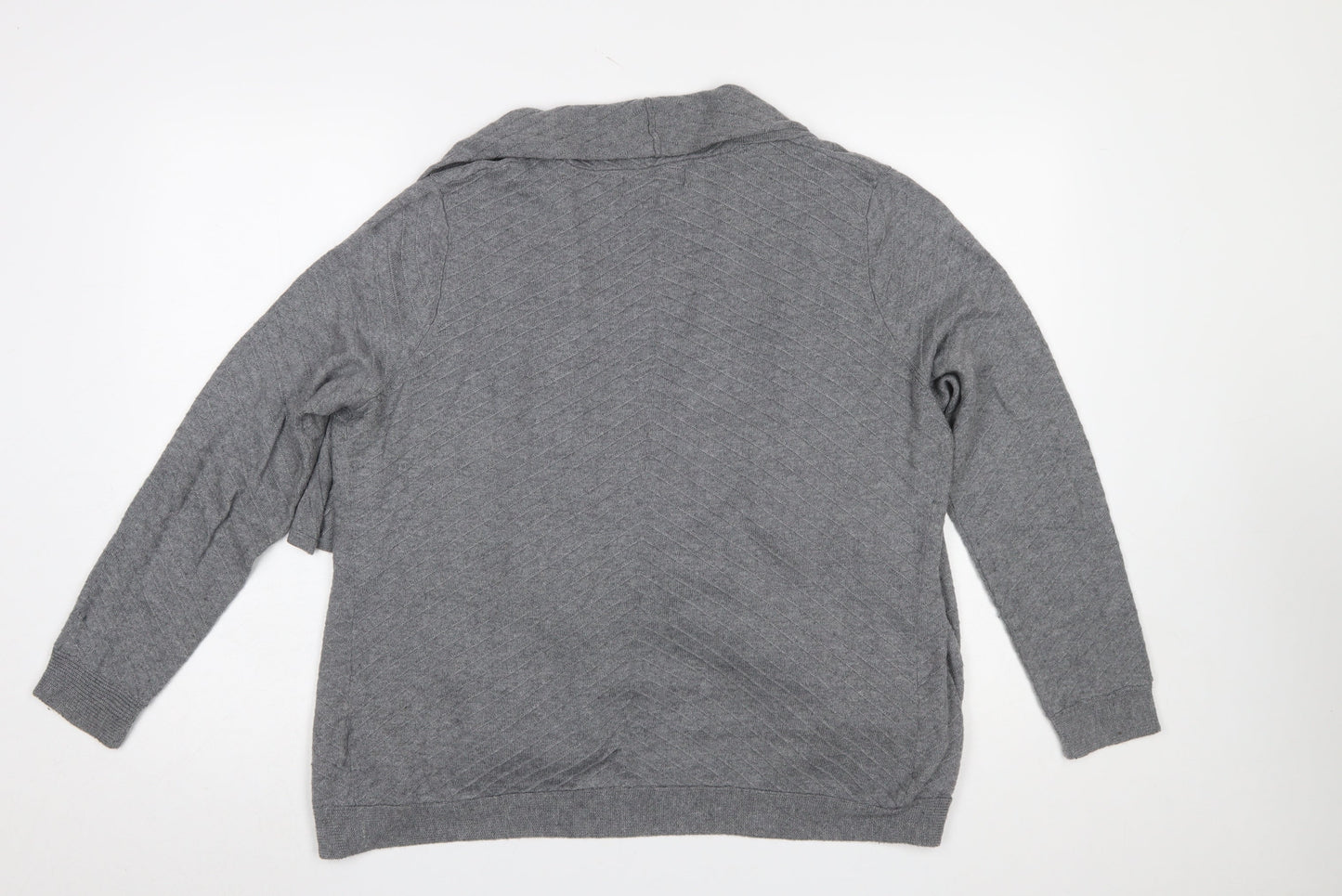 Maine New England Women’s Grey Knit Open Cardigan Size 16