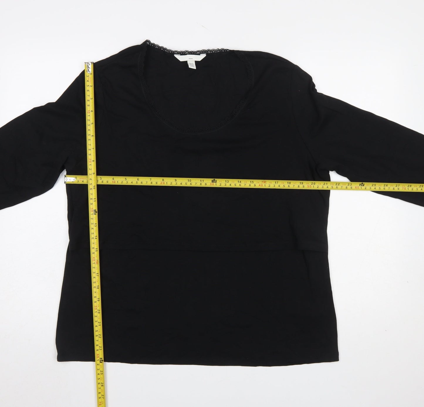 H&M Mama Black Long Sleeve Maternity Top Women XXL Cotton Blend