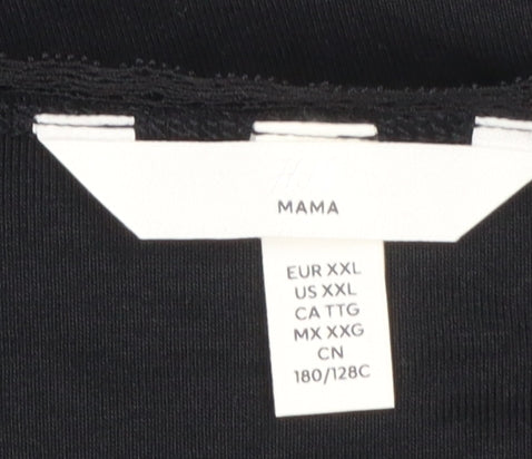 H&M Mama Black Long Sleeve Maternity Top Women XXL Cotton Blend