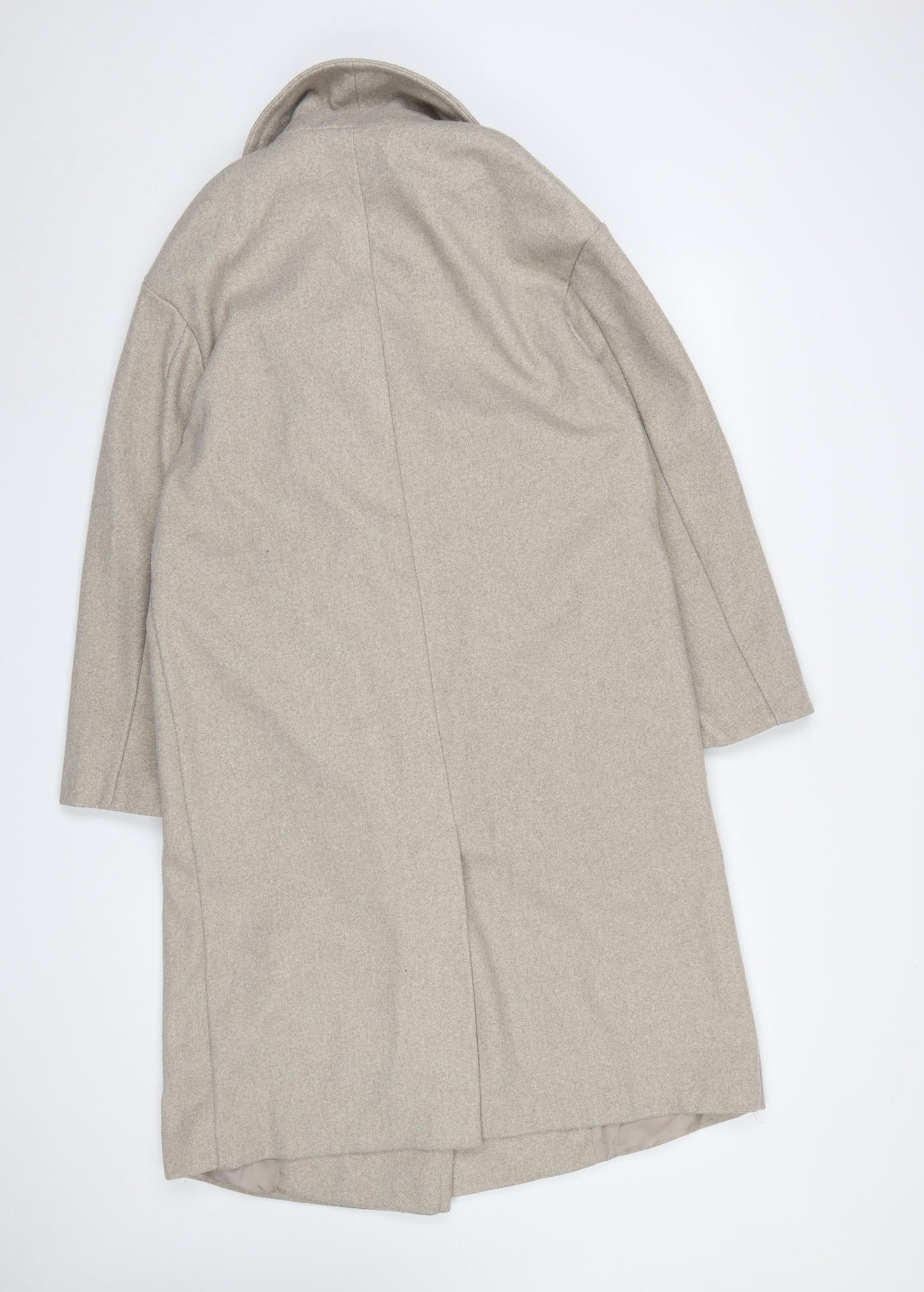 Dunnes Women’s Beige Long Overcoat Size S Classic Buttoned Style