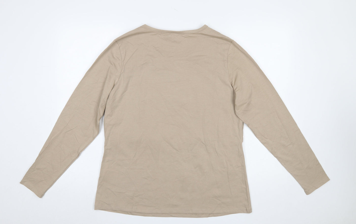 H&M MAMA Women Beige Long Sleeve Basic Maternity T-Shirt Size 16