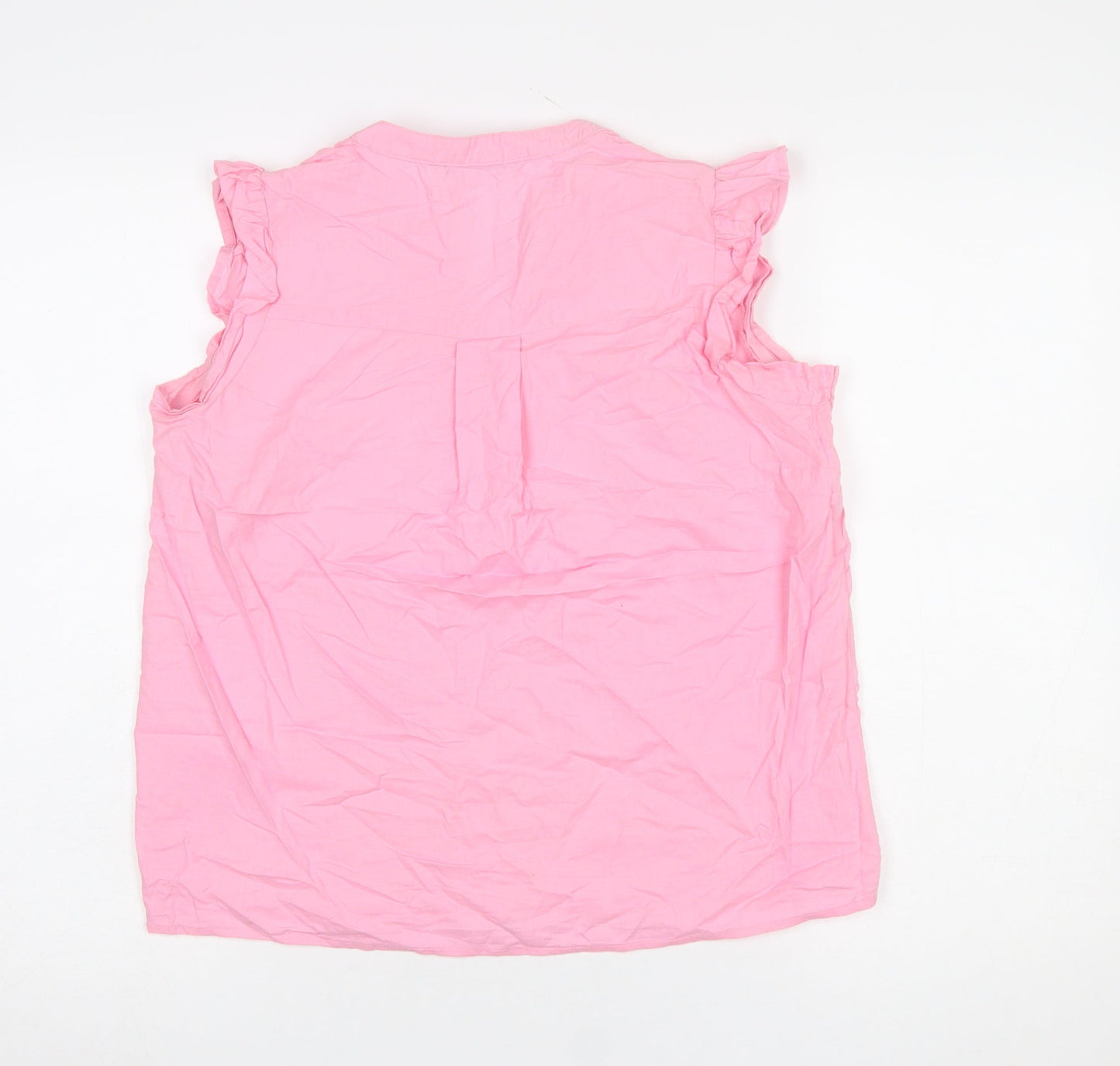 Dunnes Women Pink Embroidered Floral Sleeveless Tunic Blouse Size S