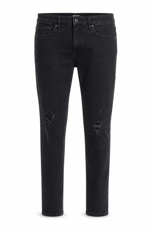 Topman Men's Black Skinny Distressed Jeans 32R Slim Fit Denim