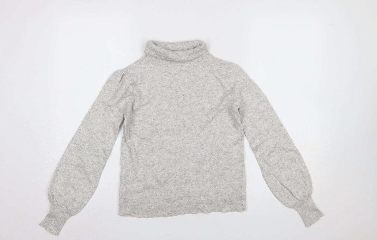 Laura Ashley Womens Grey Roll Neck Jumper UK 8 Long Sleeve Lightweight Knit