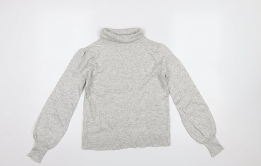 Laura Ashley Womens Grey Roll Neck Jumper UK 8 Long Sleeve Lightweight Knit