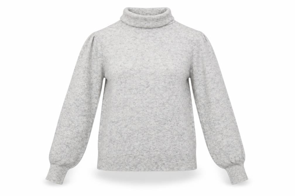 Laura Ashley Womens Grey Roll Neck Jumper UK 8 Long Sleeve Lightweight Knit