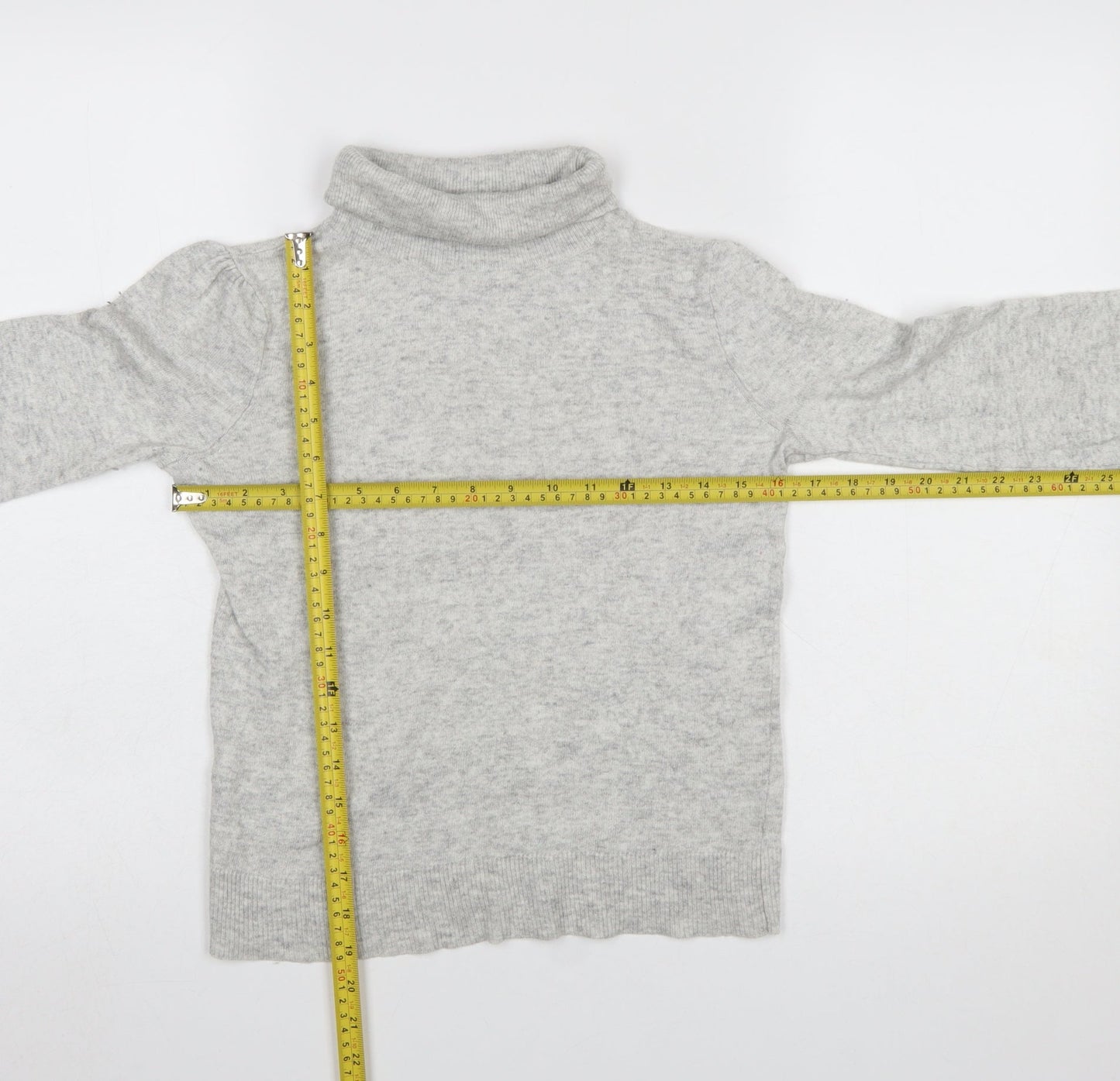 Laura Ashley Womens Grey Roll Neck Jumper UK 8 Long Sleeve Lightweight Knit