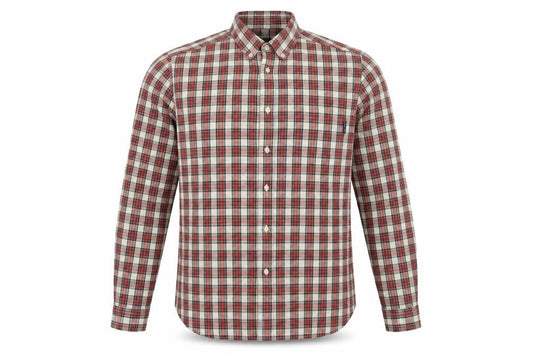 Shore Leave Men's Red Check Long Sleeve Button-Up Shirt Size M
