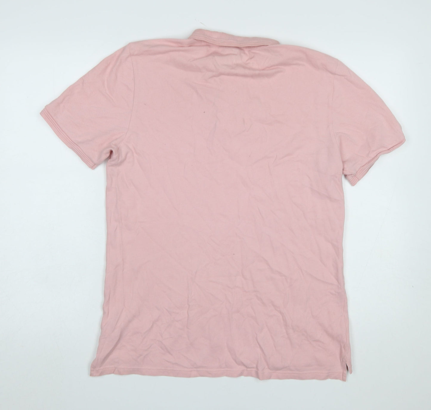 Sundek Men’s Pink Cotton Stretch Polo Shirt M Short Sleeve
