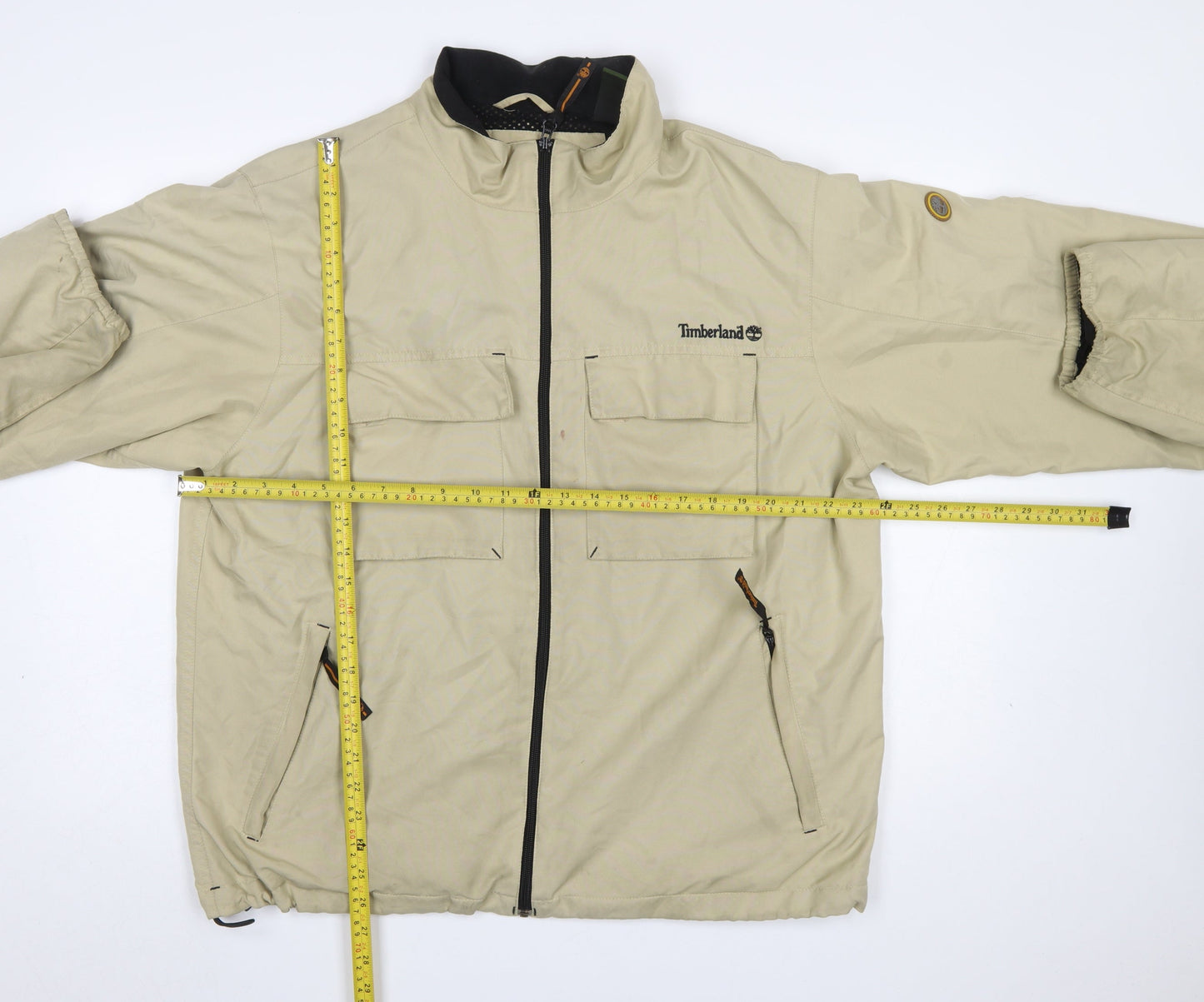 Timberland Mens Beige Weathergear Jacket L Full Zip Outdoor Casual