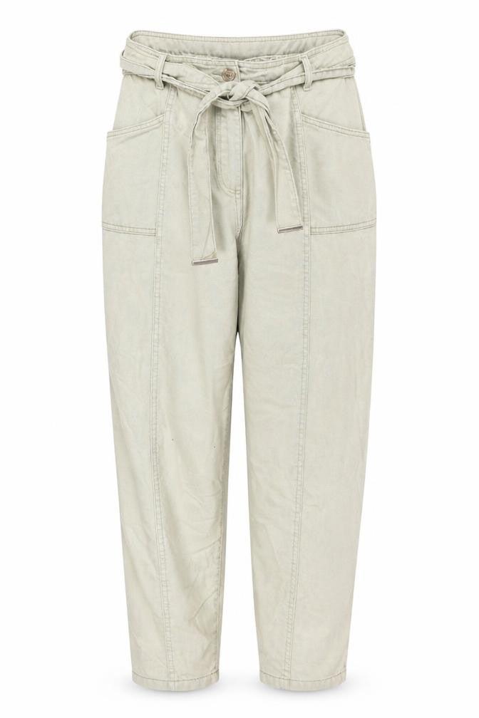Next Women's Beige Paperbag High Waist Tapered Trousers Size 16