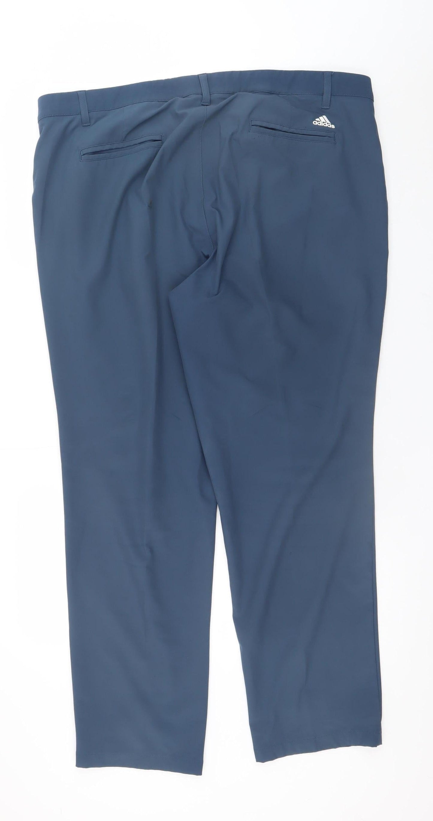 Adidas Men’s Blue Chino Trousers 40x30 Regular Fit Stretch