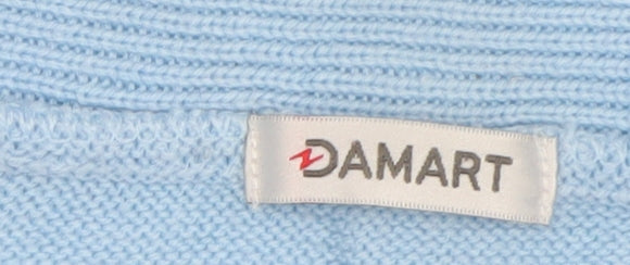 Damart Women’s Blue Button Cardigan UK 14/16 Acrylic Knit Shawl Collar