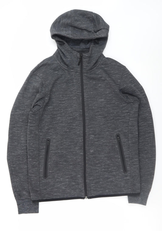 Uniqlo Men's Grey Full Zip Hoodie Size S Dry Fabric Lightweight