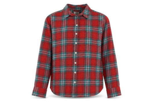 FatFace Mens Red Check Flannel Button-Up Shirt Size 16