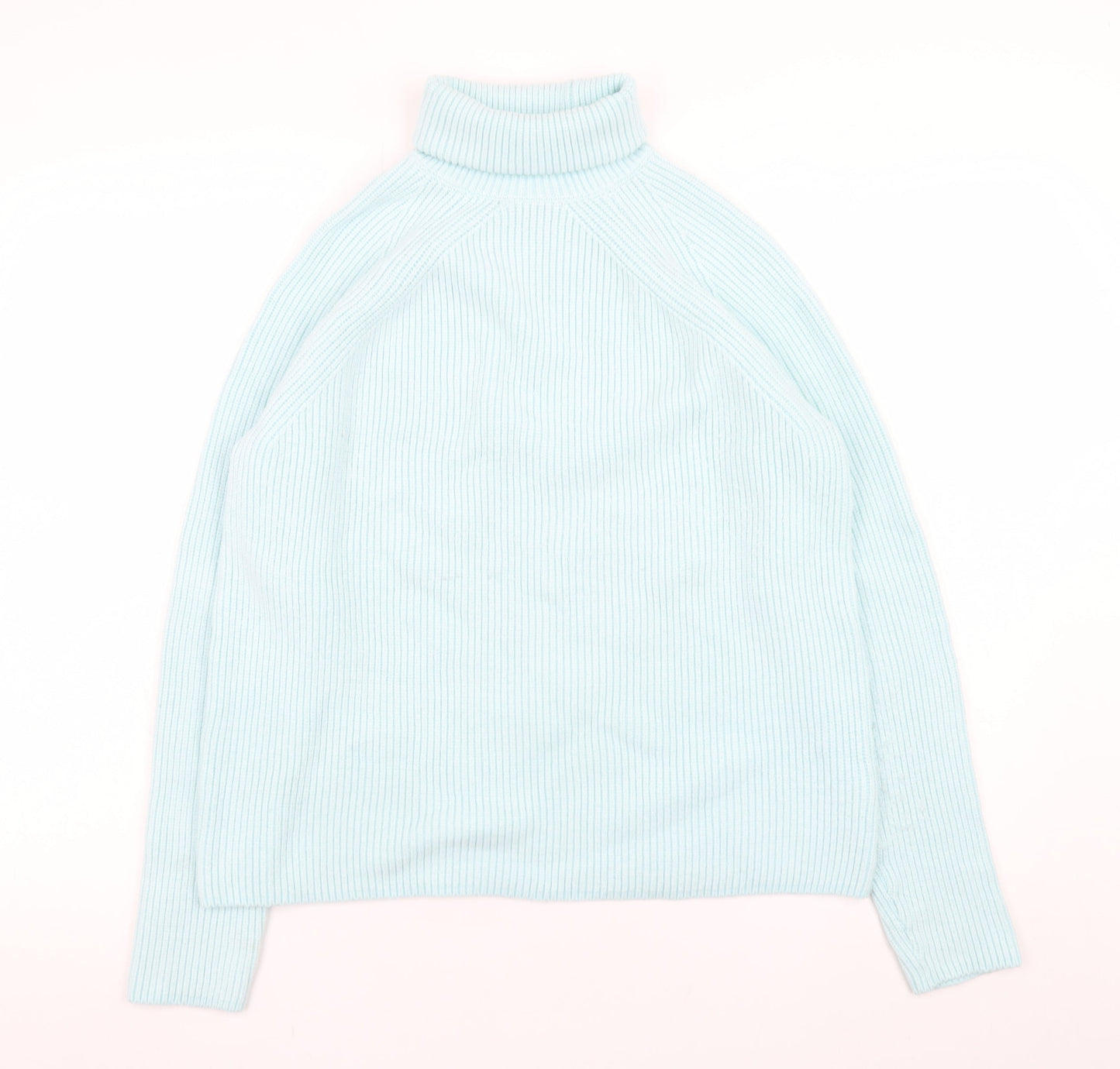 Marks and Spencer Women’s Blue Roll Neck Ribbed Knit Jumper M