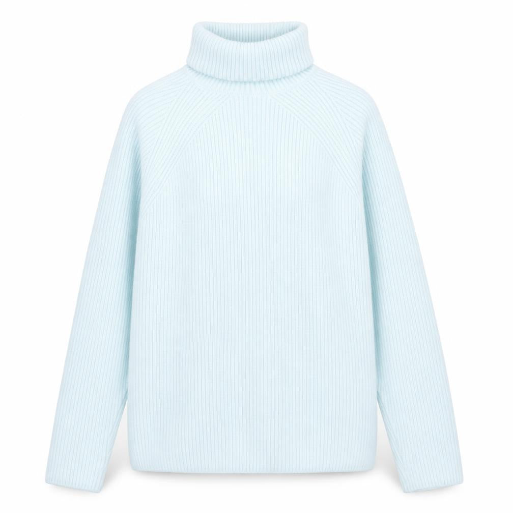 Marks & Spencer Women’s Blue Roll Neck Ribbed Knit Jumper M