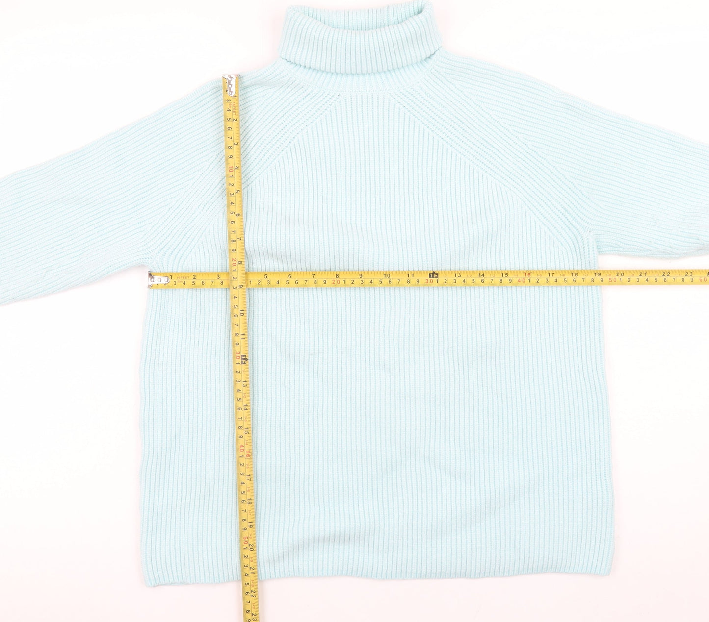 Marks and Spencer Women’s Blue Roll Neck Ribbed Knit Jumper M