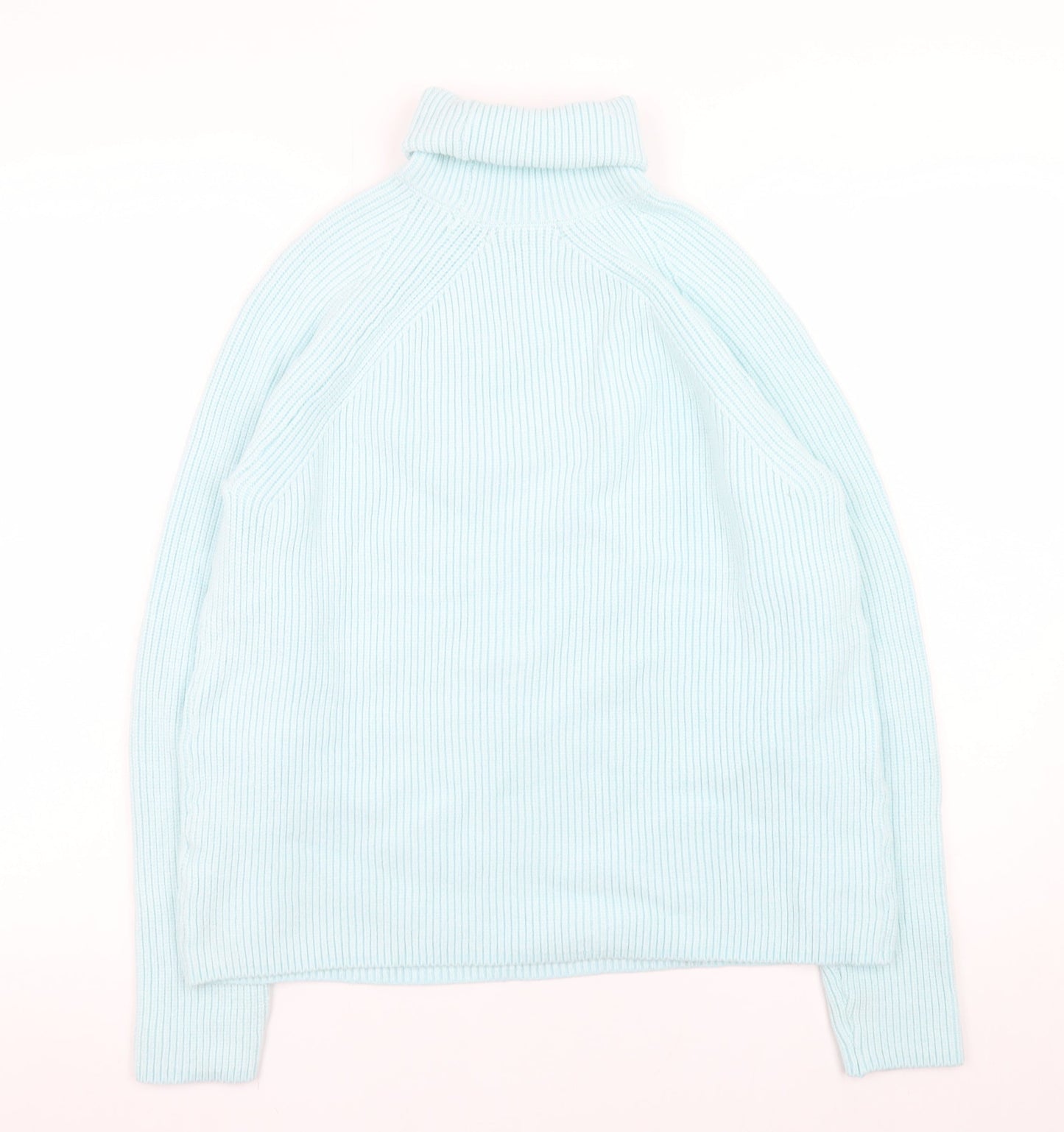 Marks and Spencer Women’s Blue Roll Neck Ribbed Knit Jumper M