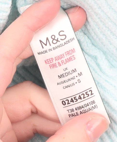 Marks and Spencer Women’s Blue Roll Neck Ribbed Knit Jumper M