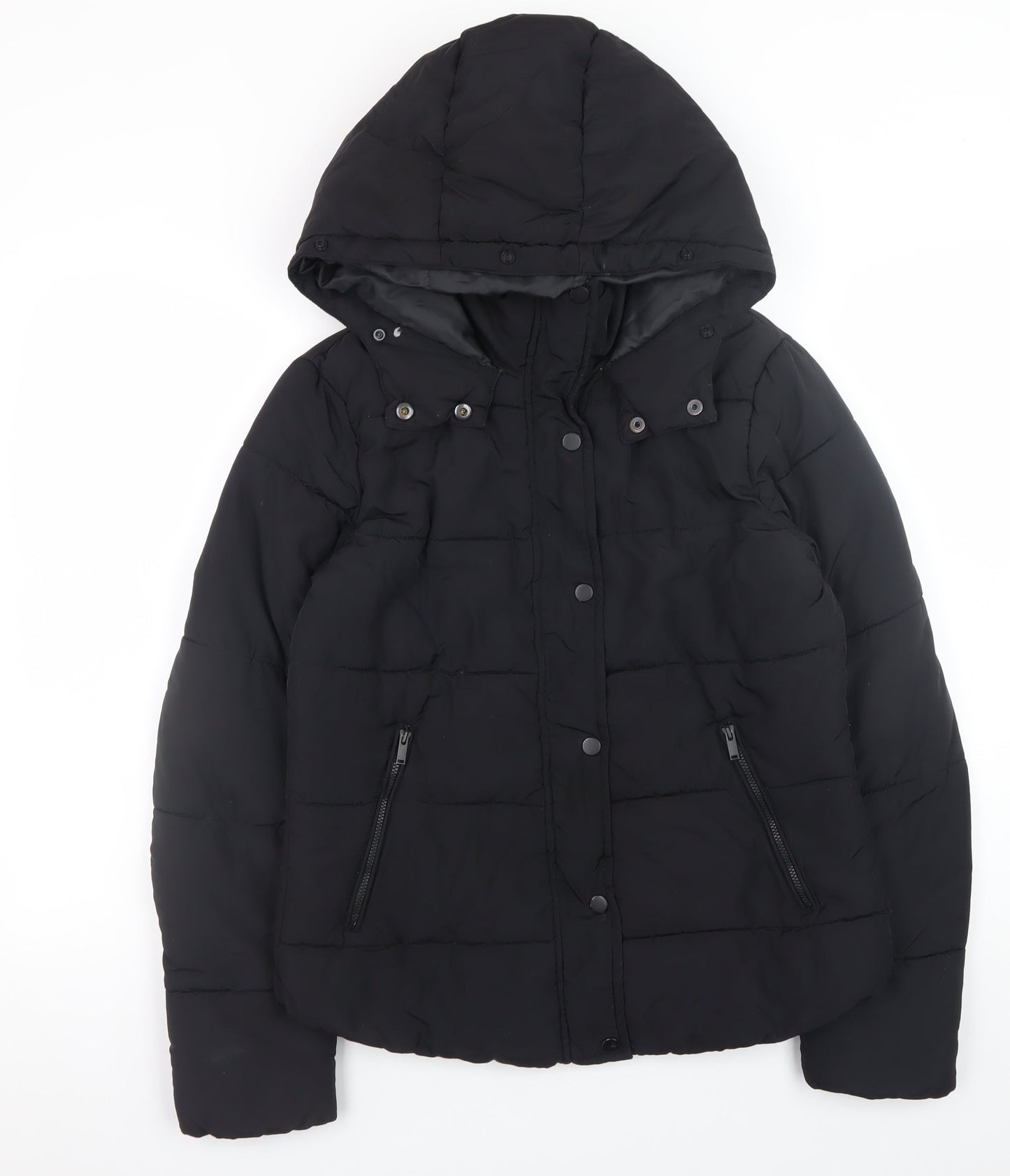 L.O.G.G. Womens Black Size 10 Hooded Puffer Jacket