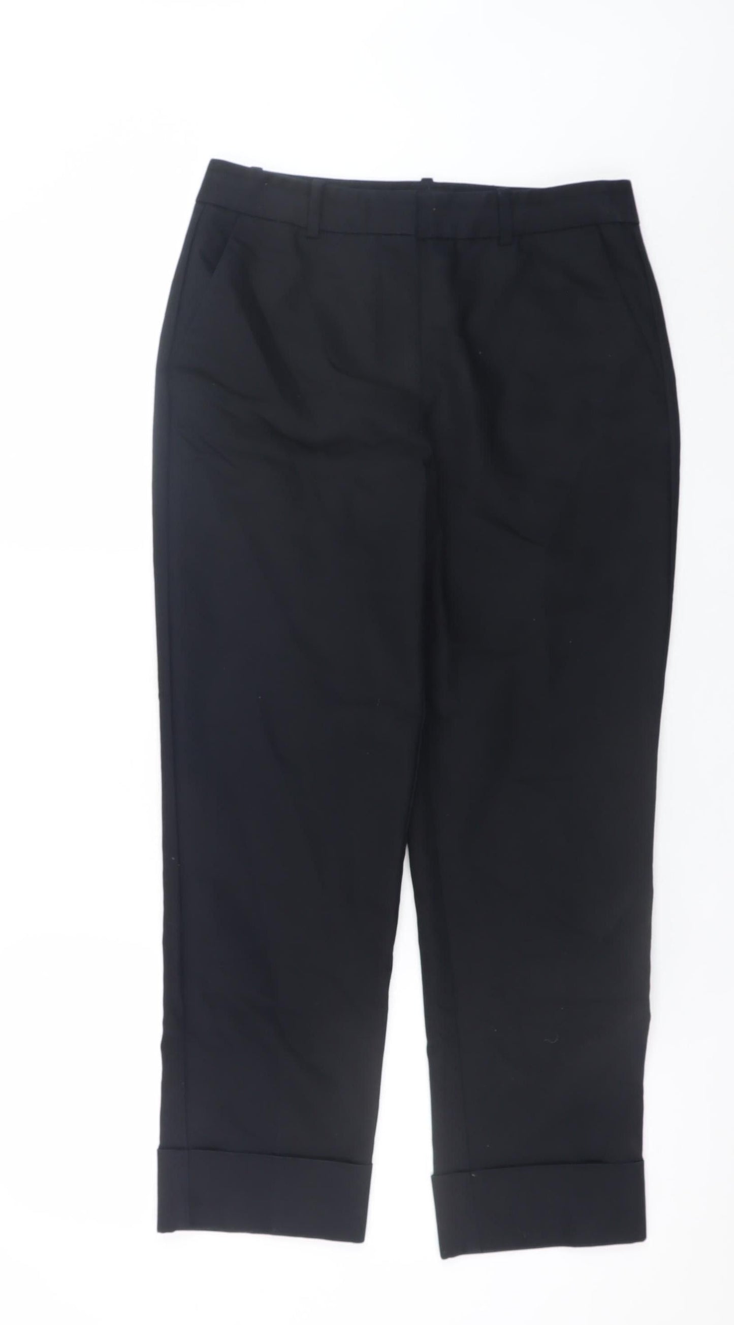 Zara Women's Black Cropped Slim Fit Trousers Size S