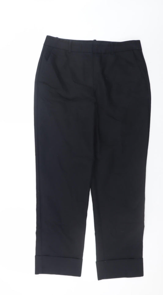 Zara Women's Black Cropped Slim Fit Trousers Size S