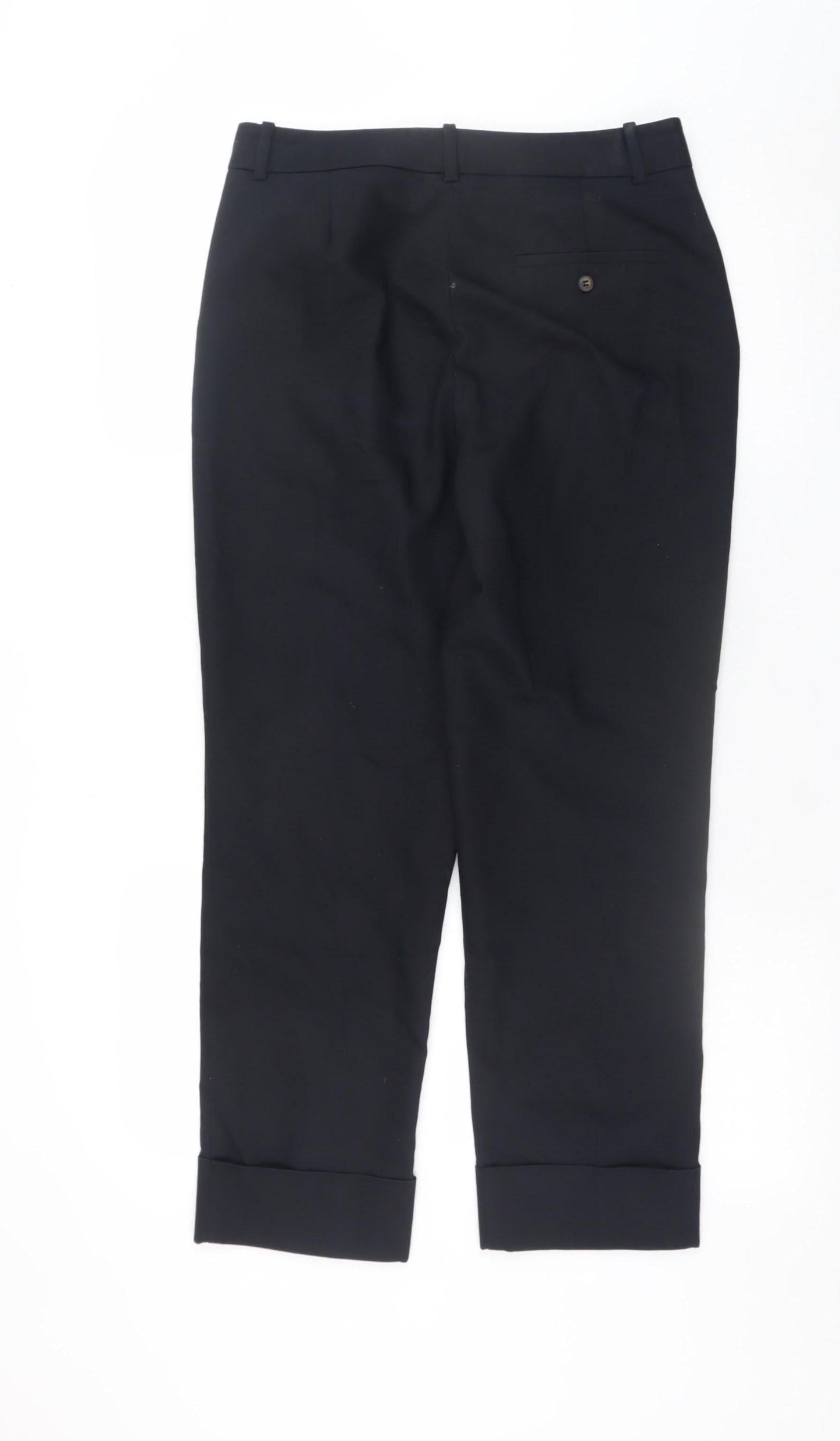 Zara Women's Black Cropped Slim Fit Trousers Size S