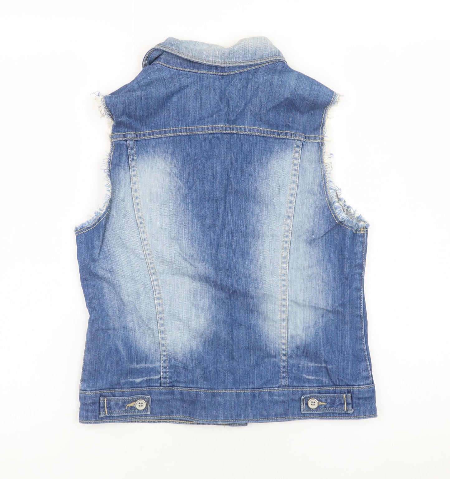 Red Herring Women's Blue Denim Sleeveless Waistcoat Size 12