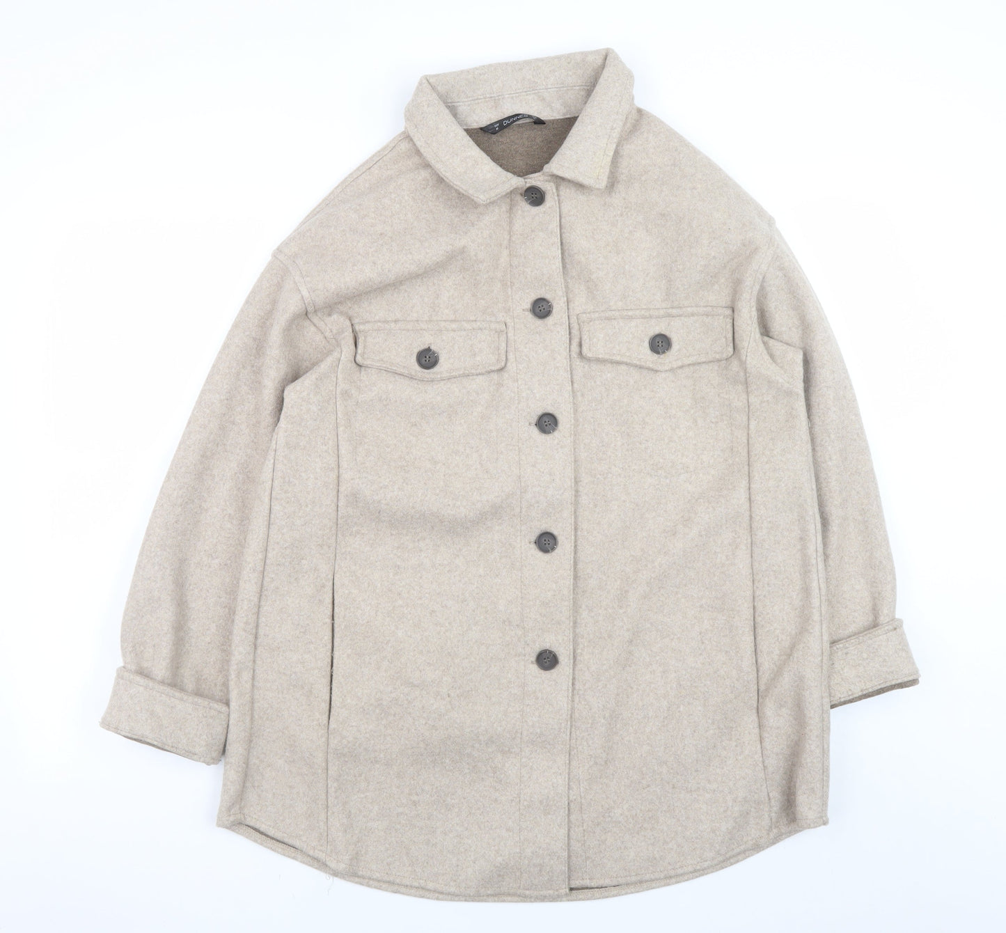 Dunnes Women Beige Wool Blend Button Jacket Size M