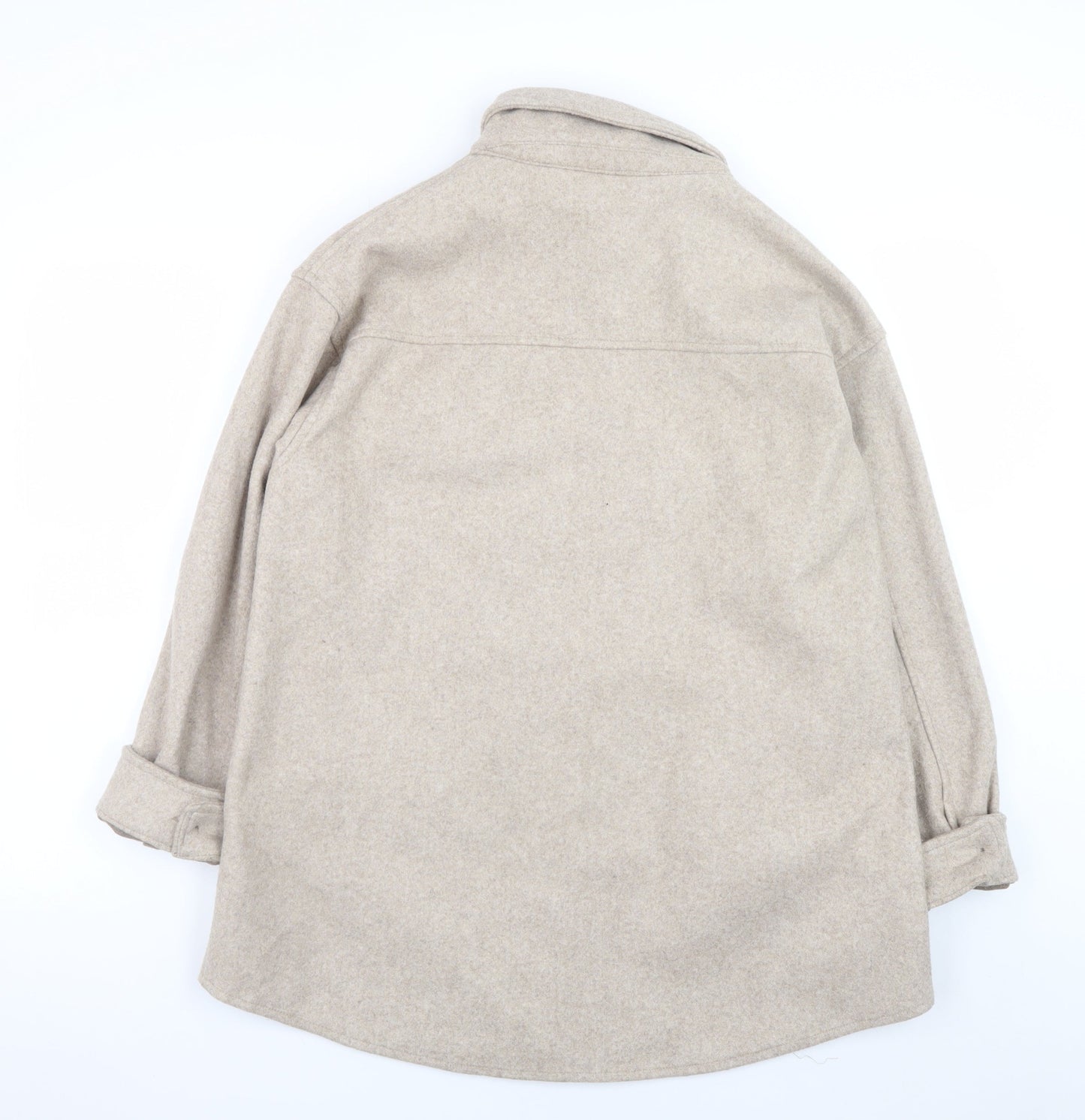 Dunnes Women Beige Wool Blend Button Jacket Size M
