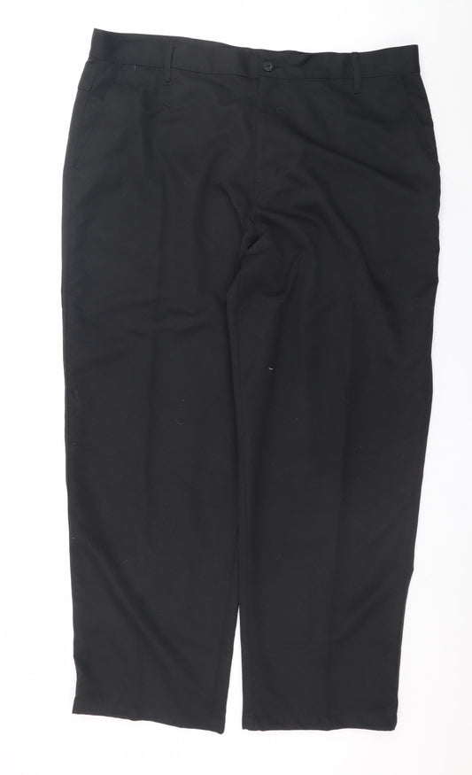Dunlop Men’s Black Regular Fit Chino Trousers 42W R Polyester