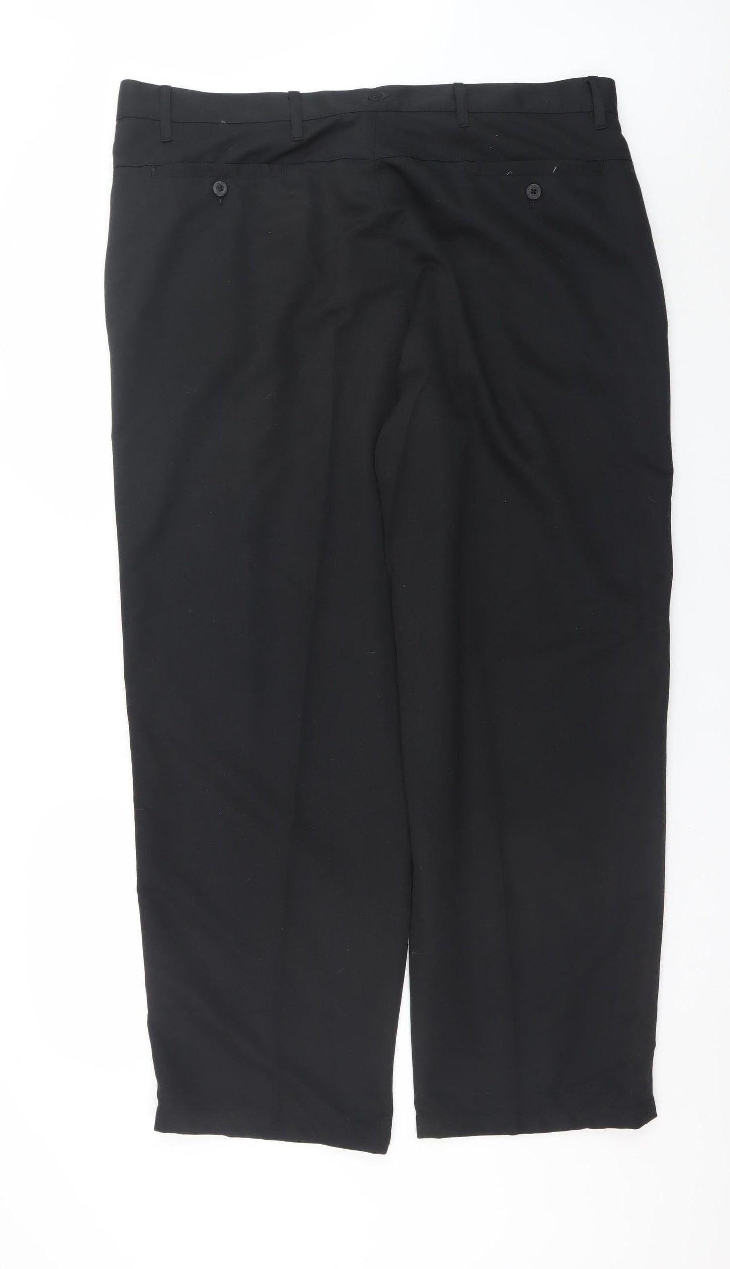 Dunlop Men’s Black Regular Fit Chino Trousers 42W R Polyester