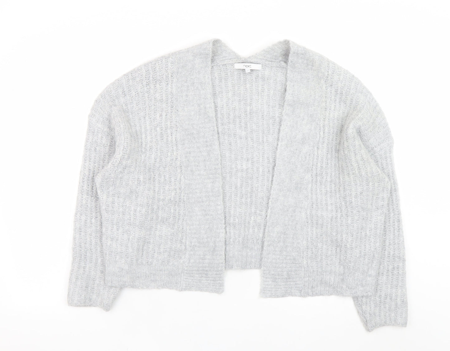 Next Women Grey Chunky Knit Open Front Cardigan Size M