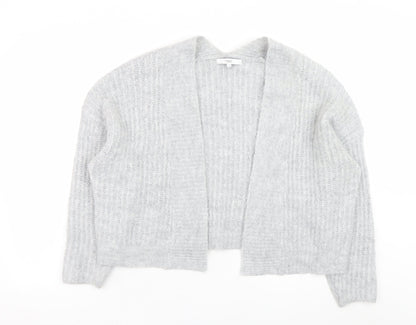 Next Women Grey Chunky Knit Open Front Cardigan Size M