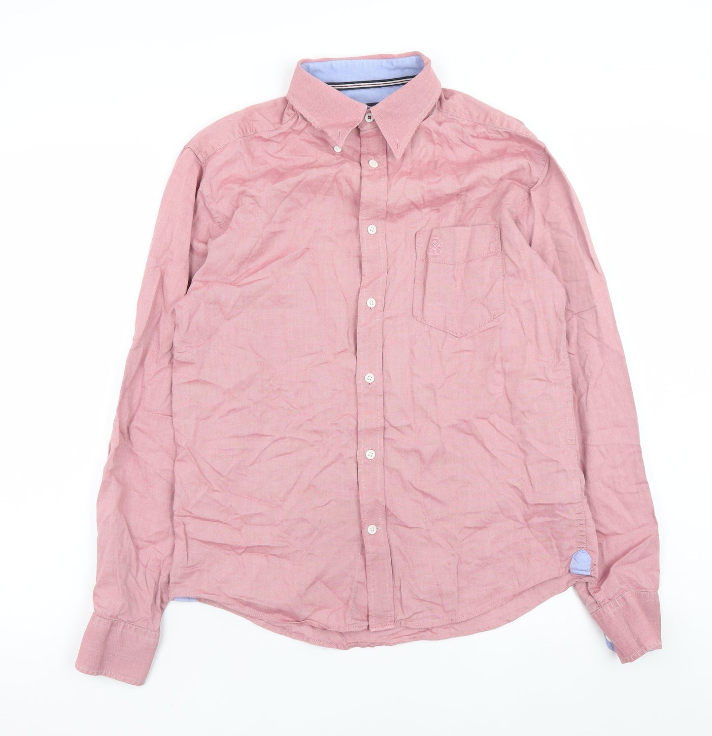 Marks and Spencer Blue Harbour Men's Pink Slim Fit Button-Down Shirt Size S