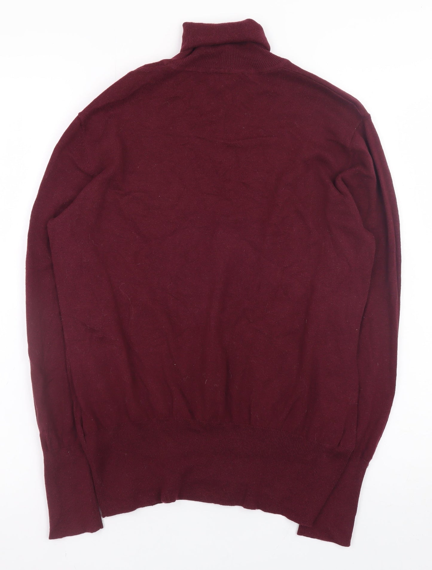 Oasis Women Red Wool Blend Roll Neck Jumper Size L