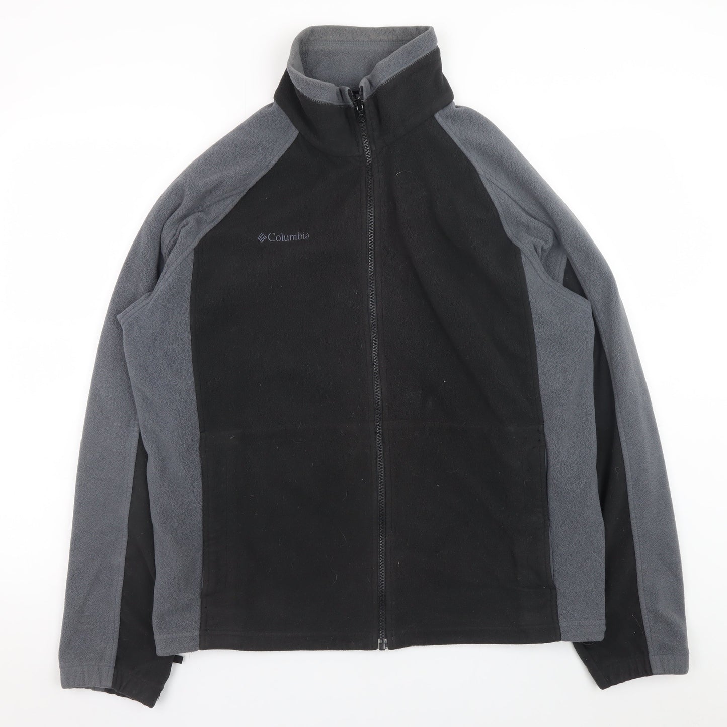 Columbia Men's Black Full Zip Fleece Sweatshirt L Outdoor Hiking