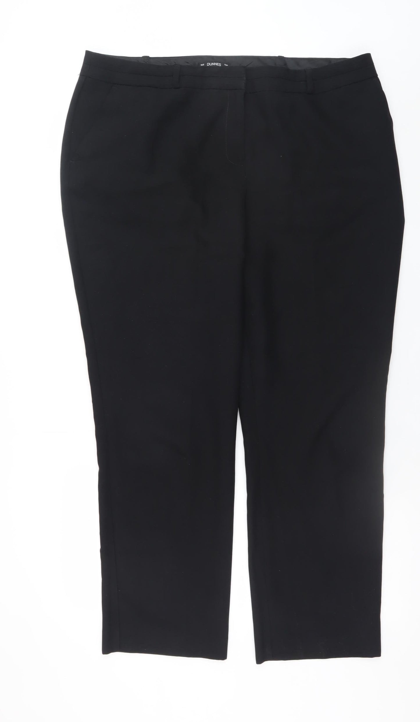 Dunnes Womens Black Size 12 Straight Leg Work Trousers