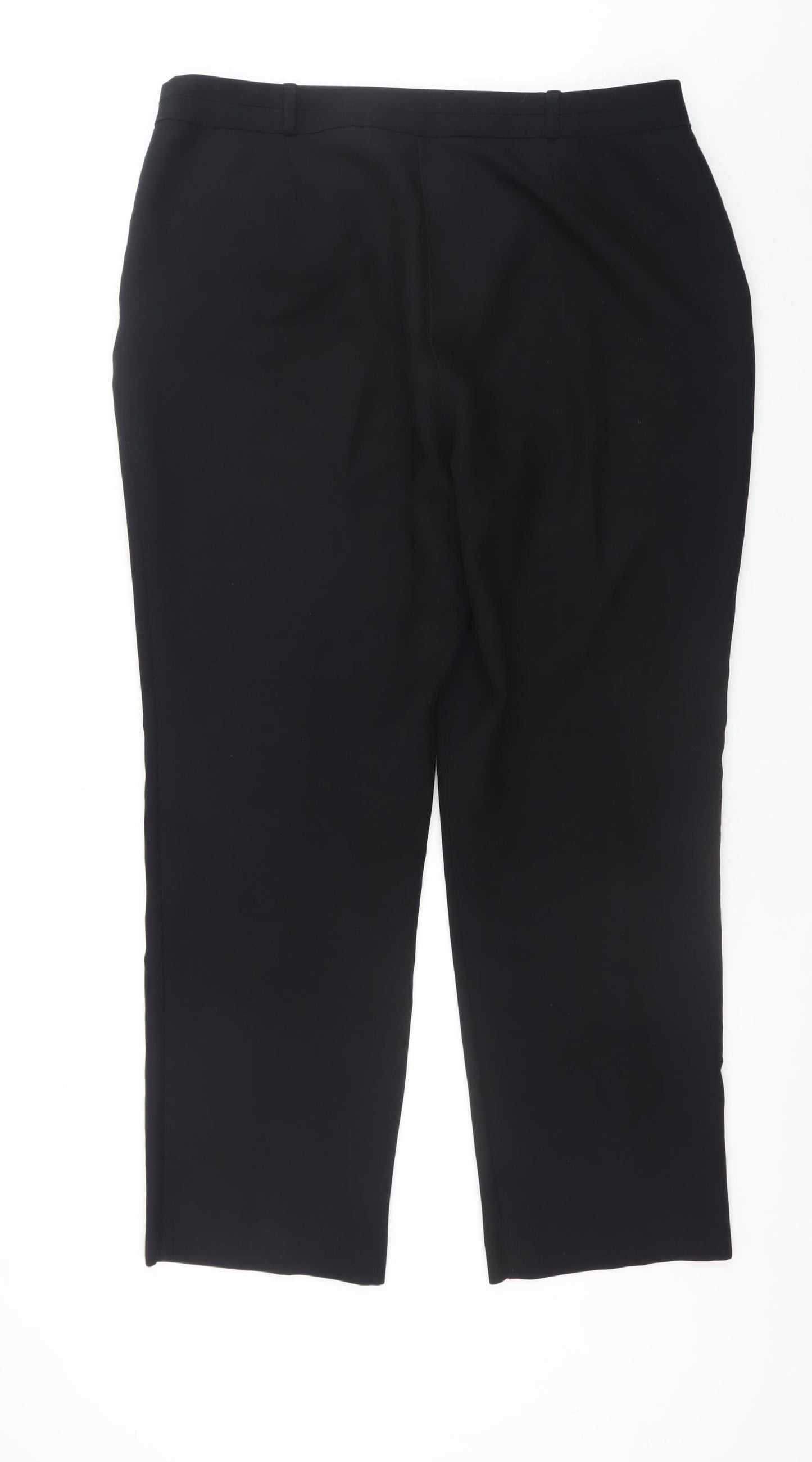 Dunnes Womens Black Size 12 Straight Leg Work Trousers