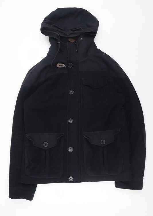 Next Men’s Black Wool Blend Hooded Parka Jacket L Classic Outdoor