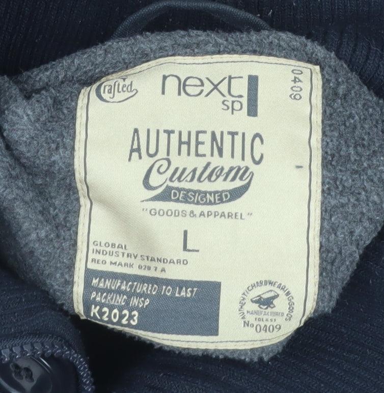 Next Men’s Black Wool Blend Hooded Parka Jacket L Classic Outdoor