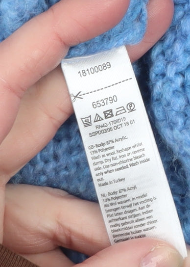 Monsoon Women Blue Cable-Knit Open Cardigan Medium