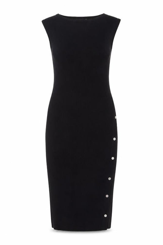 Mint Velvet Women Black Midi Bodycon Knit Dress Size S