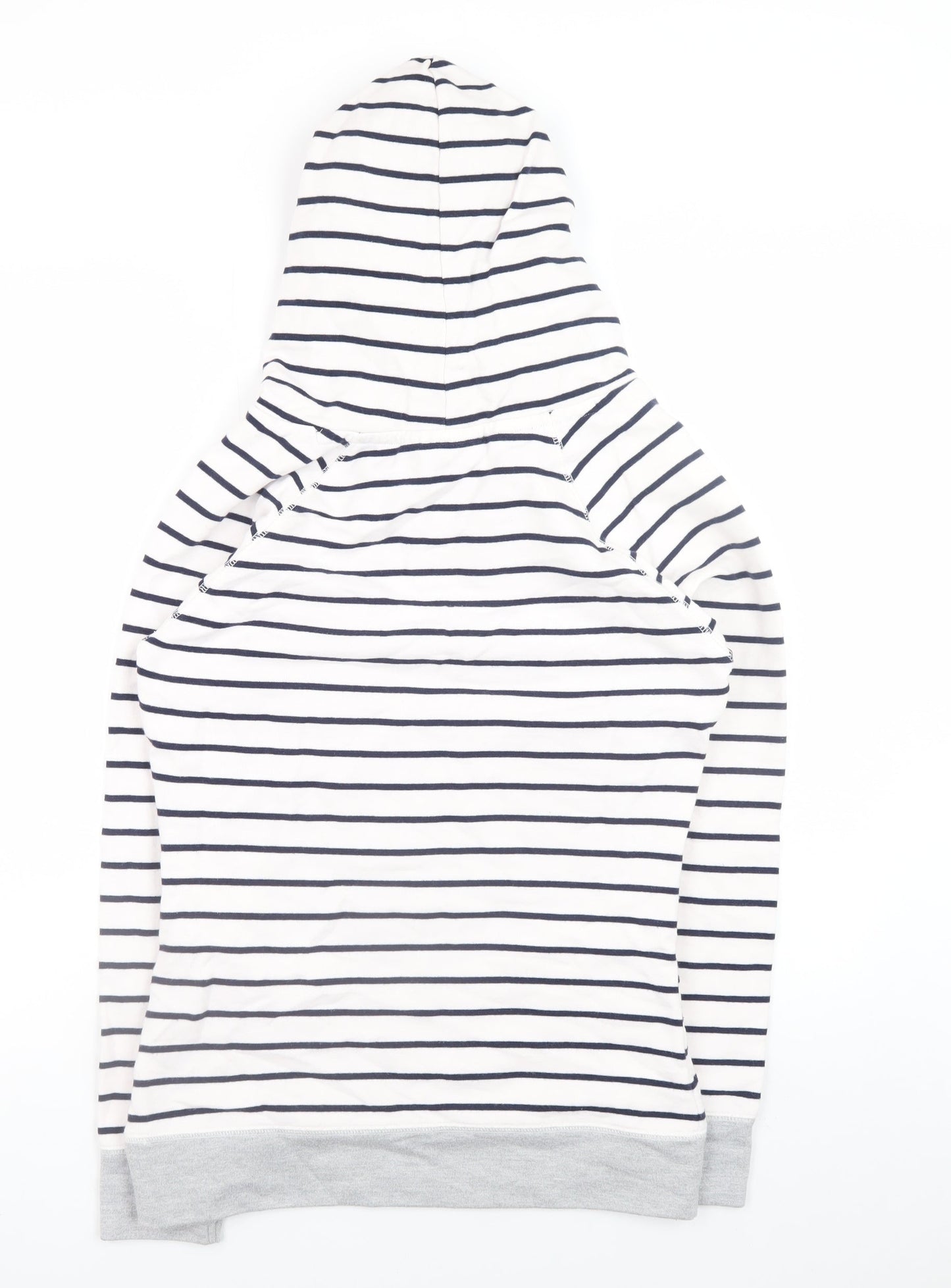 TOG24 Women's White Navy Stripe Pullover Hoodie Size 10
