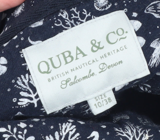 Quba & Co Womens Navy Blue Pullover Hoodie Size 10 Cotton Blend