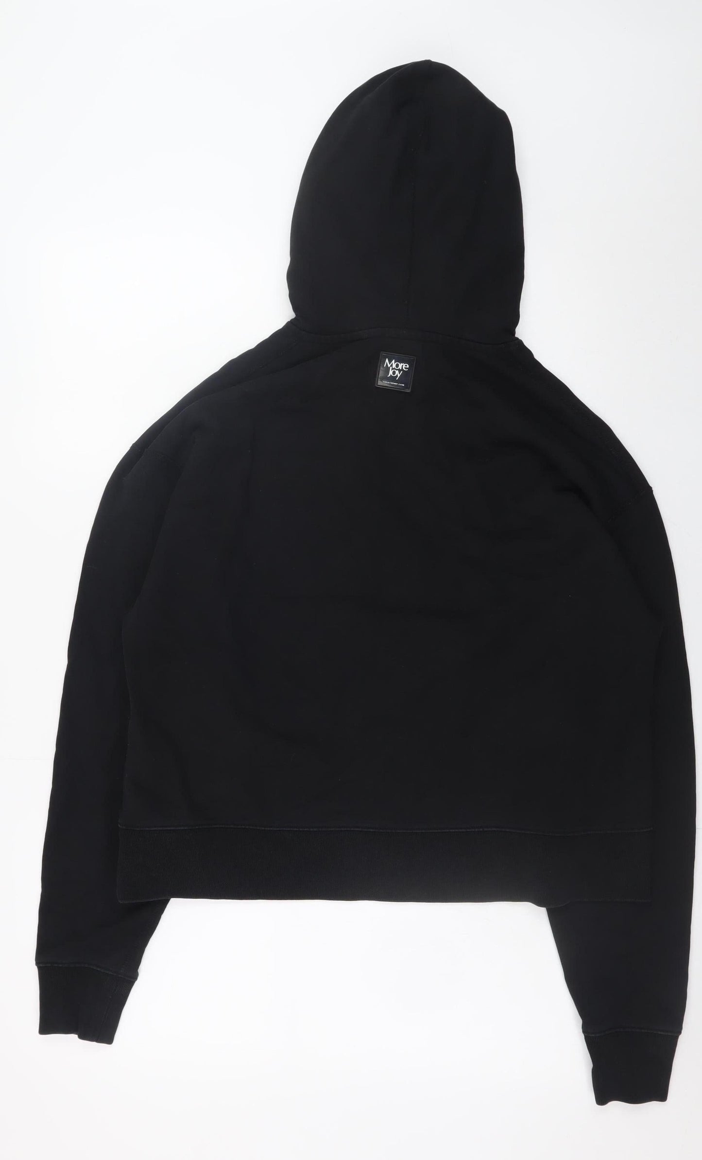 More Joy Men's Black Pullover Hoodie Size M Designer Logo Fleece