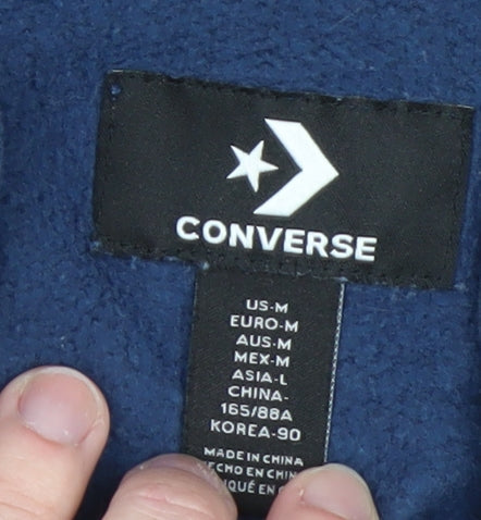 Converse Men's Blue Full Zip Hoodie Size M Regular Fit
